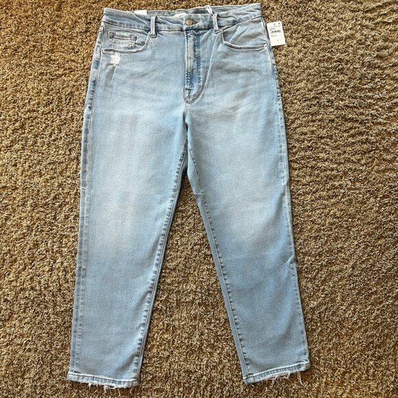 NWT Good American The Weekender Relaxed Tapered Jeans, Indigo463 14/32 Brand New - Picture 1 of 6